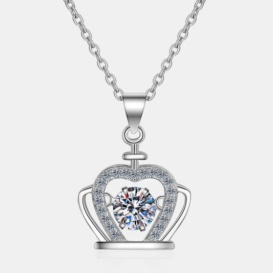 Moissanite Crown 925 Sterling Silver Necklace